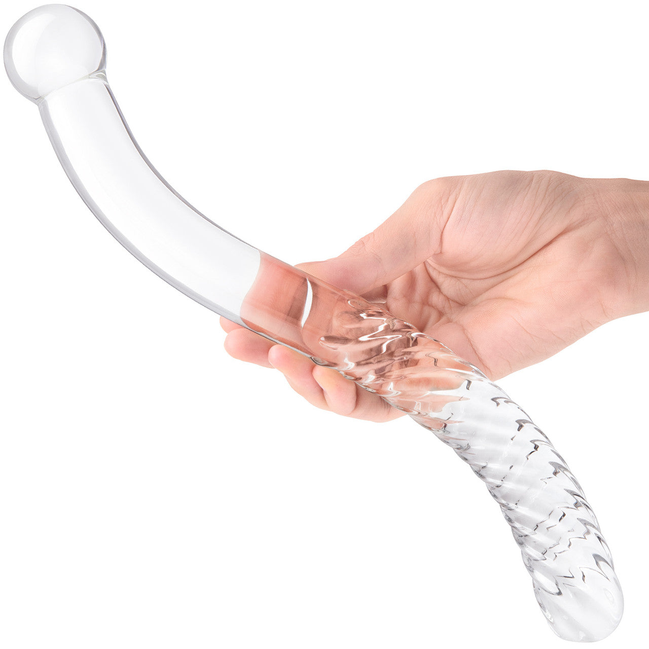 Gläs 11" Glass Pelvic Wand Double Ended Dildo - Clear