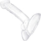 Gläs 7.5" Rideable Standing Glass Cock Dildo With Stability Base & Balls - Clear