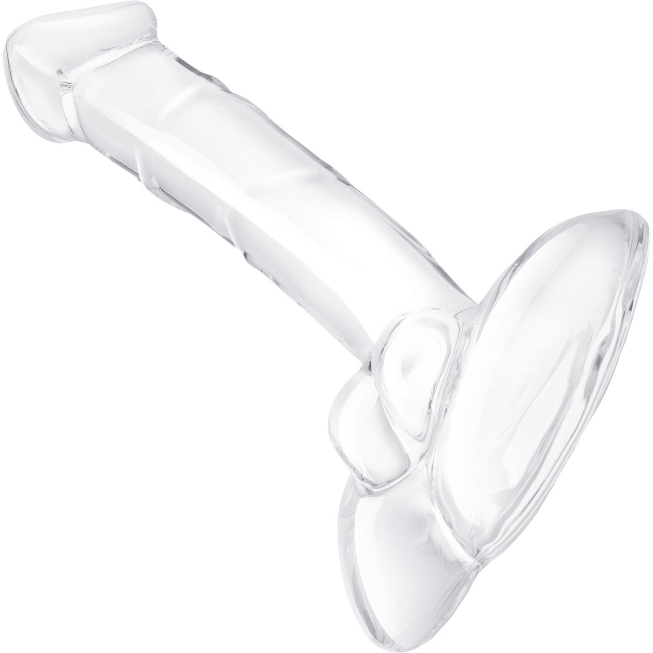 Gläs 7.5" Rideable Standing Glass Cock Dildo With Stability Base & Balls - Clear