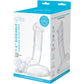 Gläs 7.5" Rideable Standing Glass Cock Dildo With Stability Base & Balls - Clear