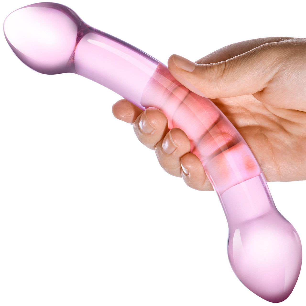 Gläs Double Trouble Purple Glass Dildo