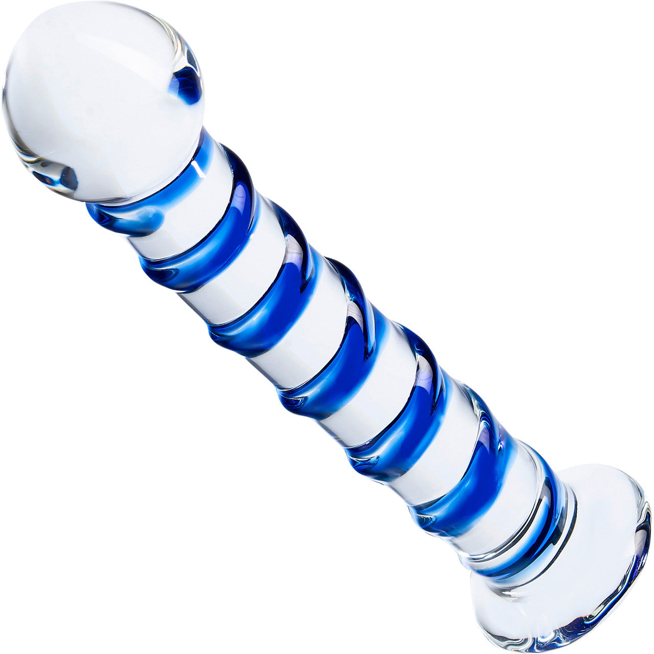 Gläs Blue Spiral Glass Dildo