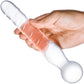 Gläs Joystick Textured Glass Dildo - Clear