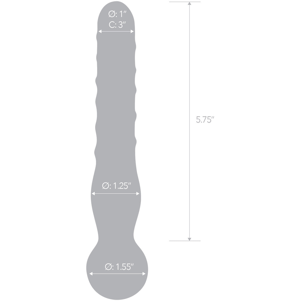 Gläs Joystick Textured Glass Dildo - Clear