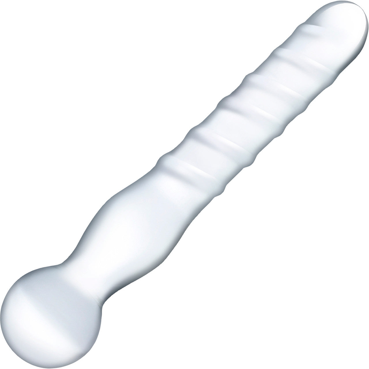 Gläs Joystick Textured Glass Dildo - Clear