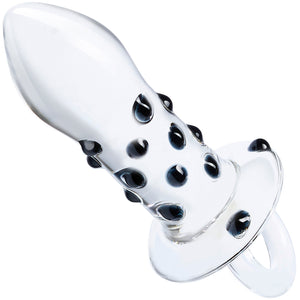 Gläs Pacifier Glass Butt Plug - Black & Clear