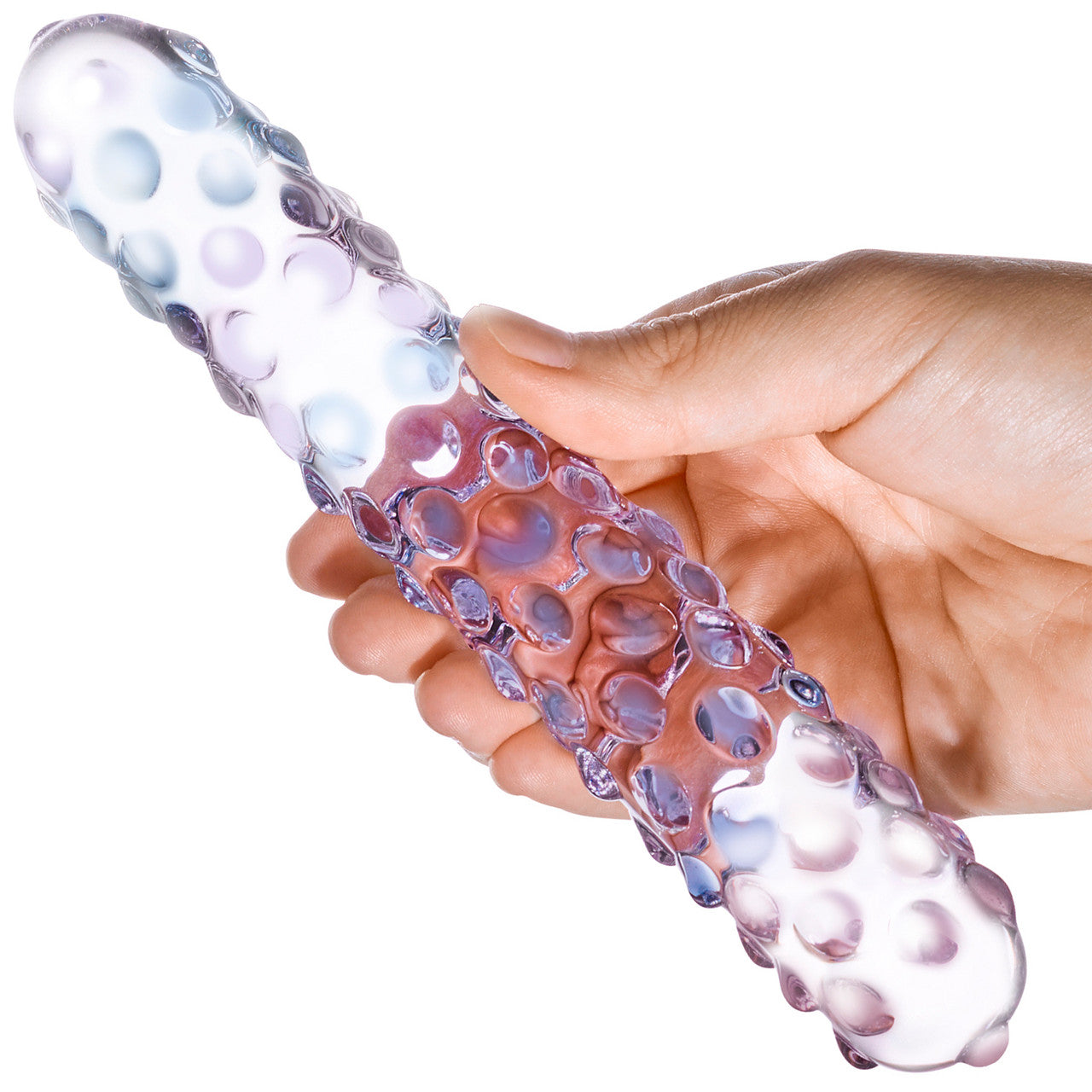 Gläs Purple Rose Nubby Glass Dildo