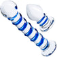 Gläs Swirly Dildo & Butt Plug Set - Clear & Blue