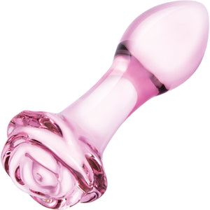 Gläs Rosebud Glass Butt Plug 3 Piece Anal Training Set - Pink