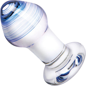 Gläs Amethyst Rain Glass Butt Plug 3 Piece Anal Training Set - Clear & Blue