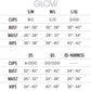 Glow Size Chart