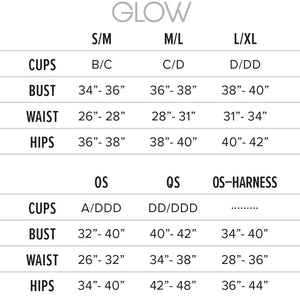 Glow Size Chart