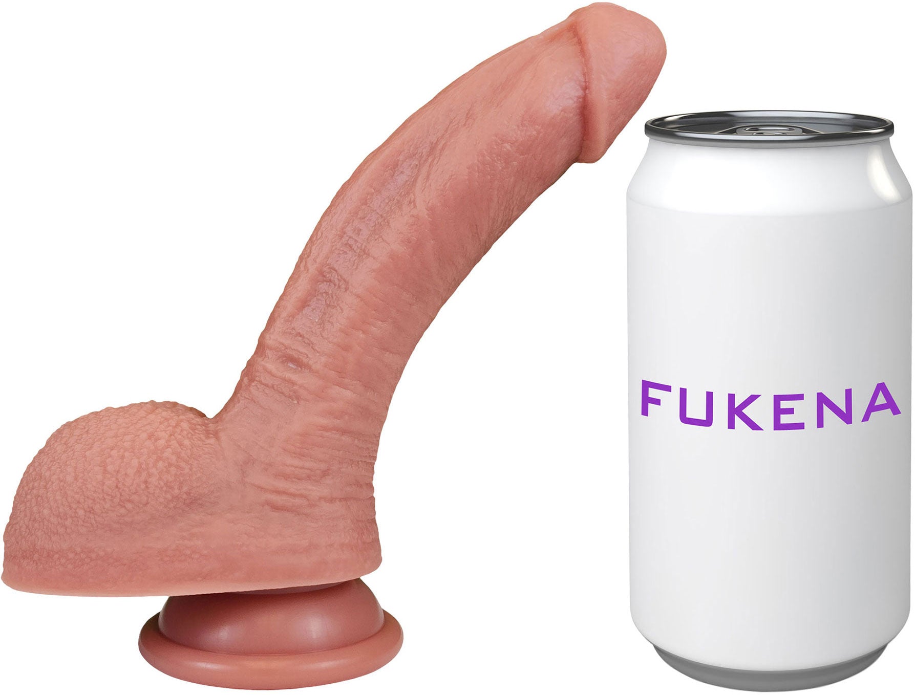 The Goalie 5.25 Inch Silicone Realistic Dual Density Dildo With Balls & Suction Cup Base By Fukena - Measurements