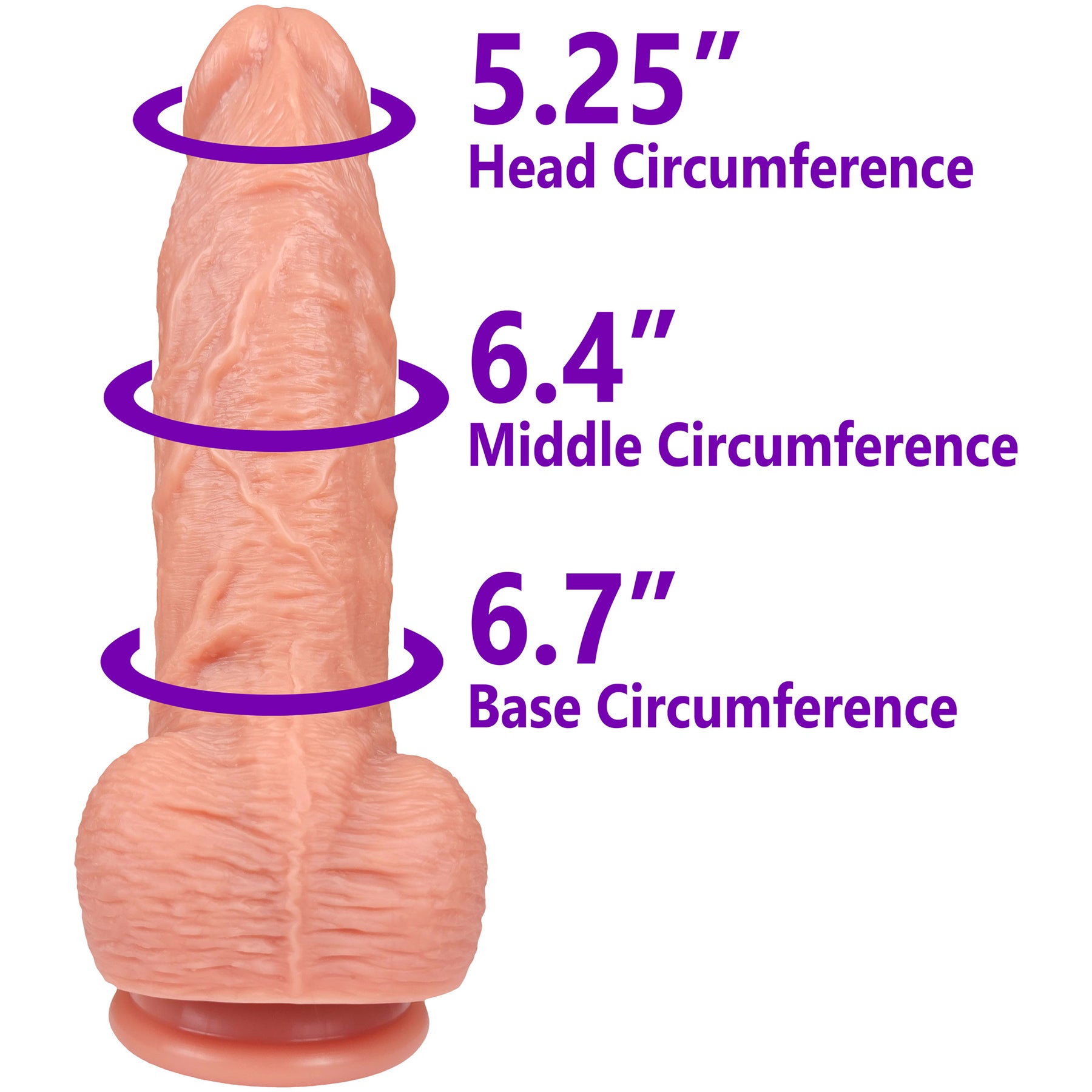The Grower 7 Inch Silicone Posable Realistic Dual Density Dildo With Balls & Suction Cup Base By Fukena