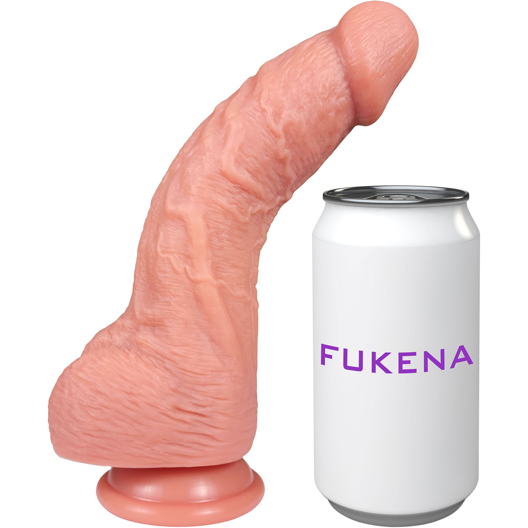 The Grower 7 Inch Silicone Posable Realistic Dual Density Dildo With Balls & Suction Cup Base By Fukena
