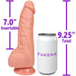 The Grower 7 Inch Silicone Posable Realistic Dual Density Dildo With Balls & Suction Cup Base By Fukena