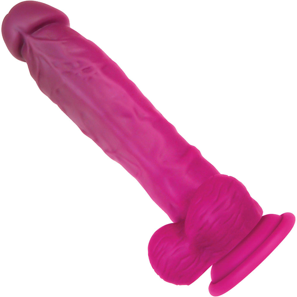 Gender X Sweet Tart Color Changing 8" Silicone Dildo With Balls - Purple To Pink