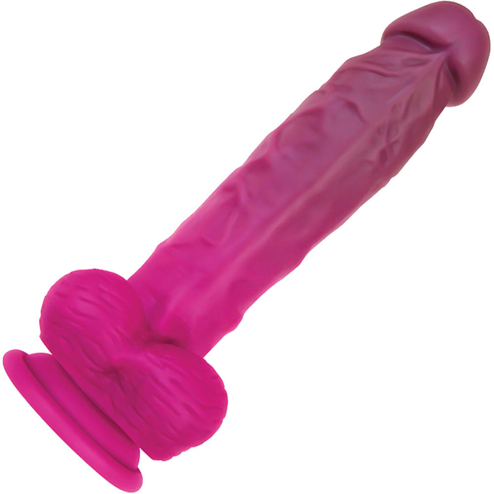 Gender X Sweet Tart Color Changing 8" Silicone Dildo With Balls - Purple To Pink