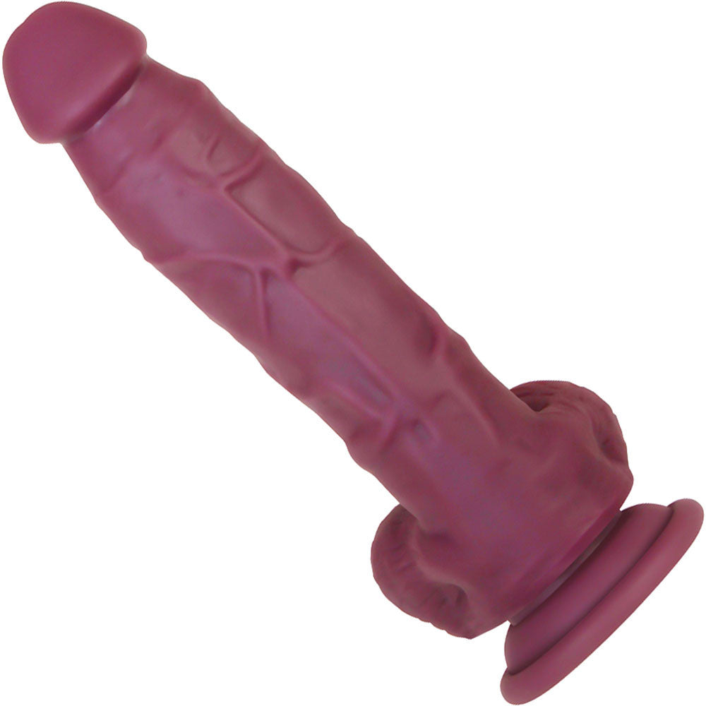 Gender X Sweet Tart Color Changing 8" Silicone Dildo With Balls - Purple To Pink