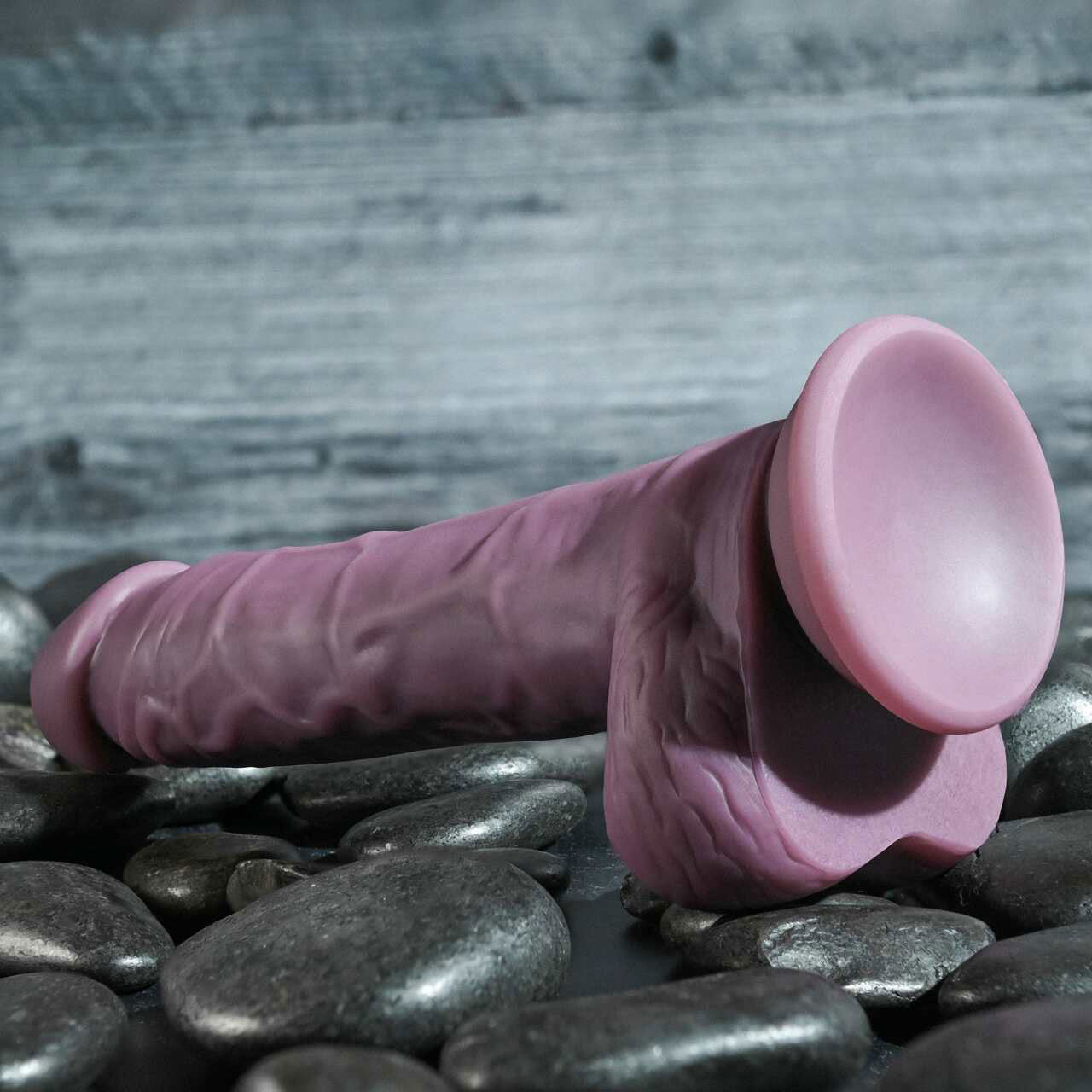 Gender X Sweet Tart Color Changing 8" Silicone Dildo With Balls - Purple To Pink