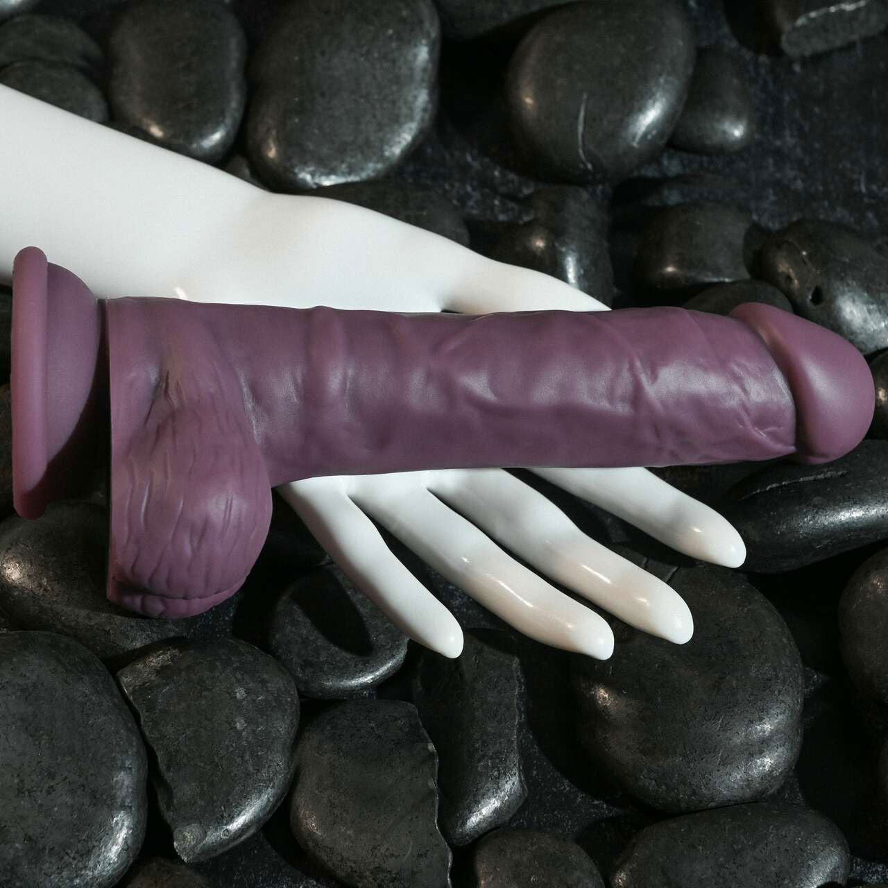 Gender X Sweet Tart Color Changing 8" Silicone Dildo With Balls - Purple To Pink