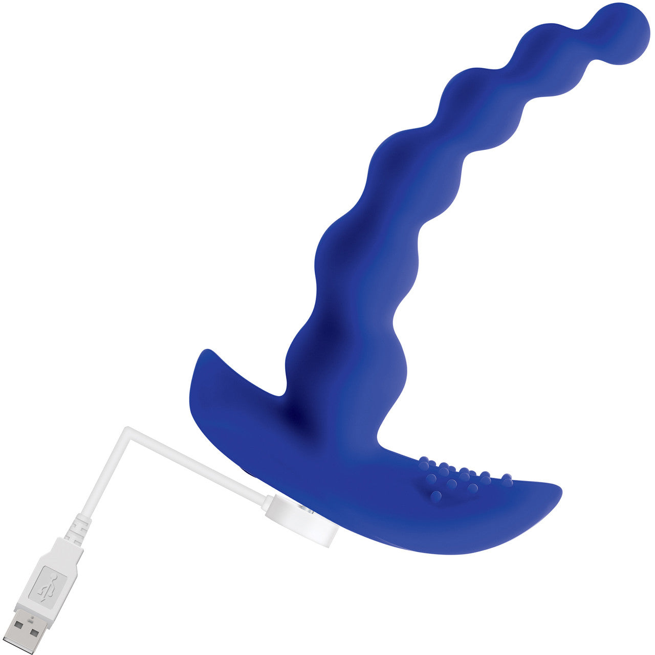 Gender X Beaded Pleasure Rechargeable Waterproof Silicone Vibrating Anal Beads With Remote - Blue