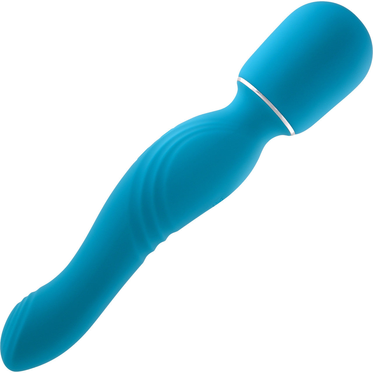 Gender X Double the Fun Rechargeable Waterproof Double Ended Silicone Wand Vibrator - Teal