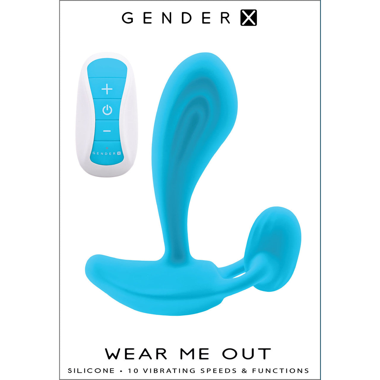 Gender X Wear Me Out Rechargeable Waterproof Silicone Wearable Vibrator With Remote - Blue