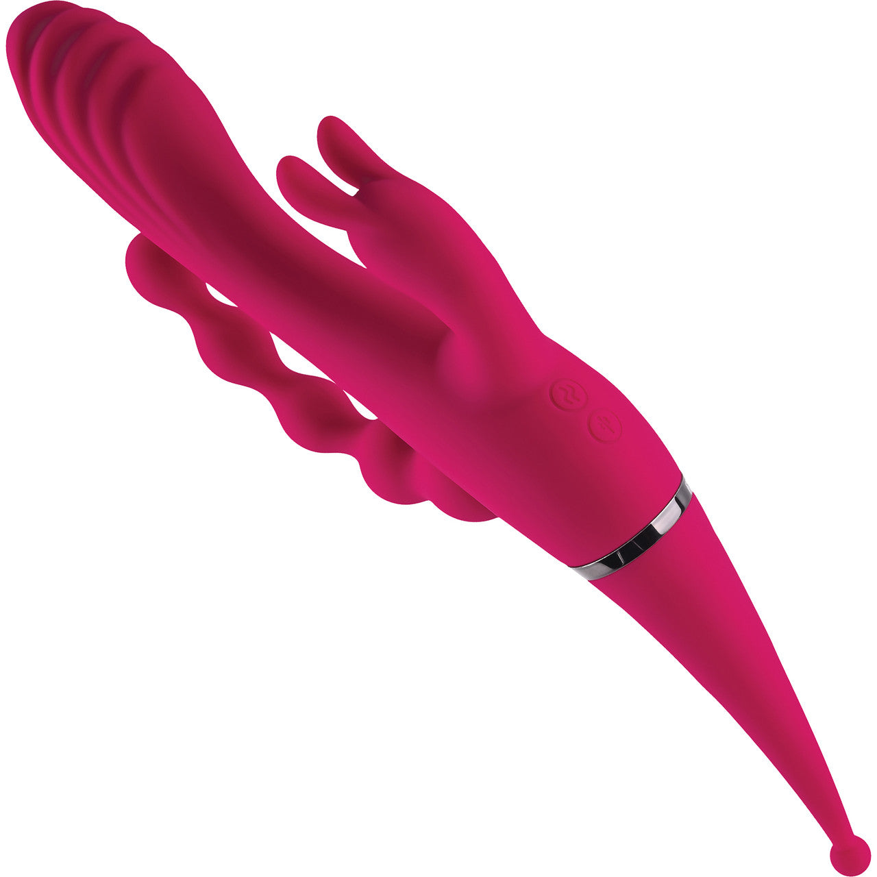 Gender X Four By Four Rechargeable Waterproof Silicone Quadruple Stimulating Vibrator - Red