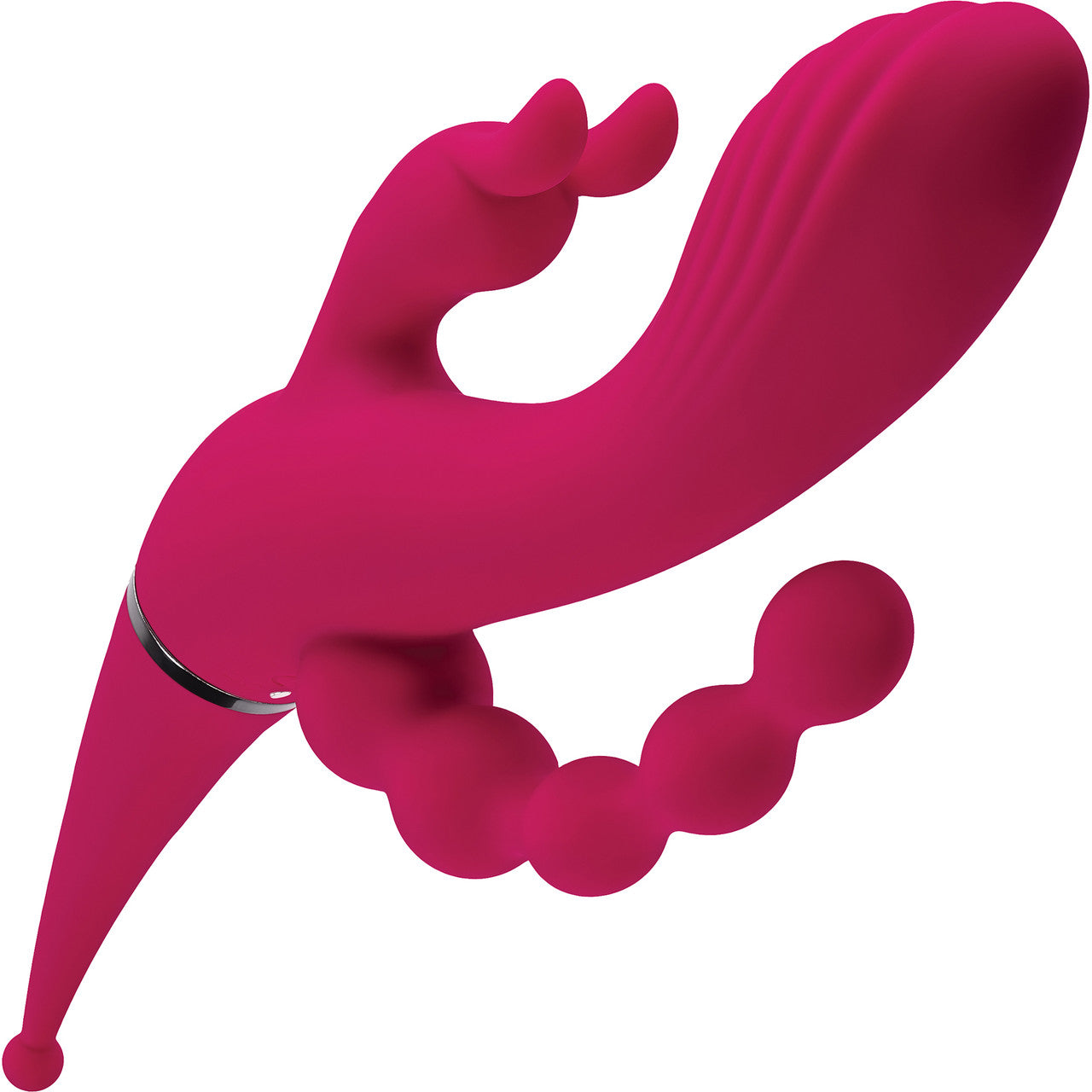 Gender X Four By Four Rechargeable Waterproof Silicone Quadruple Stimulating Vibrator - Red