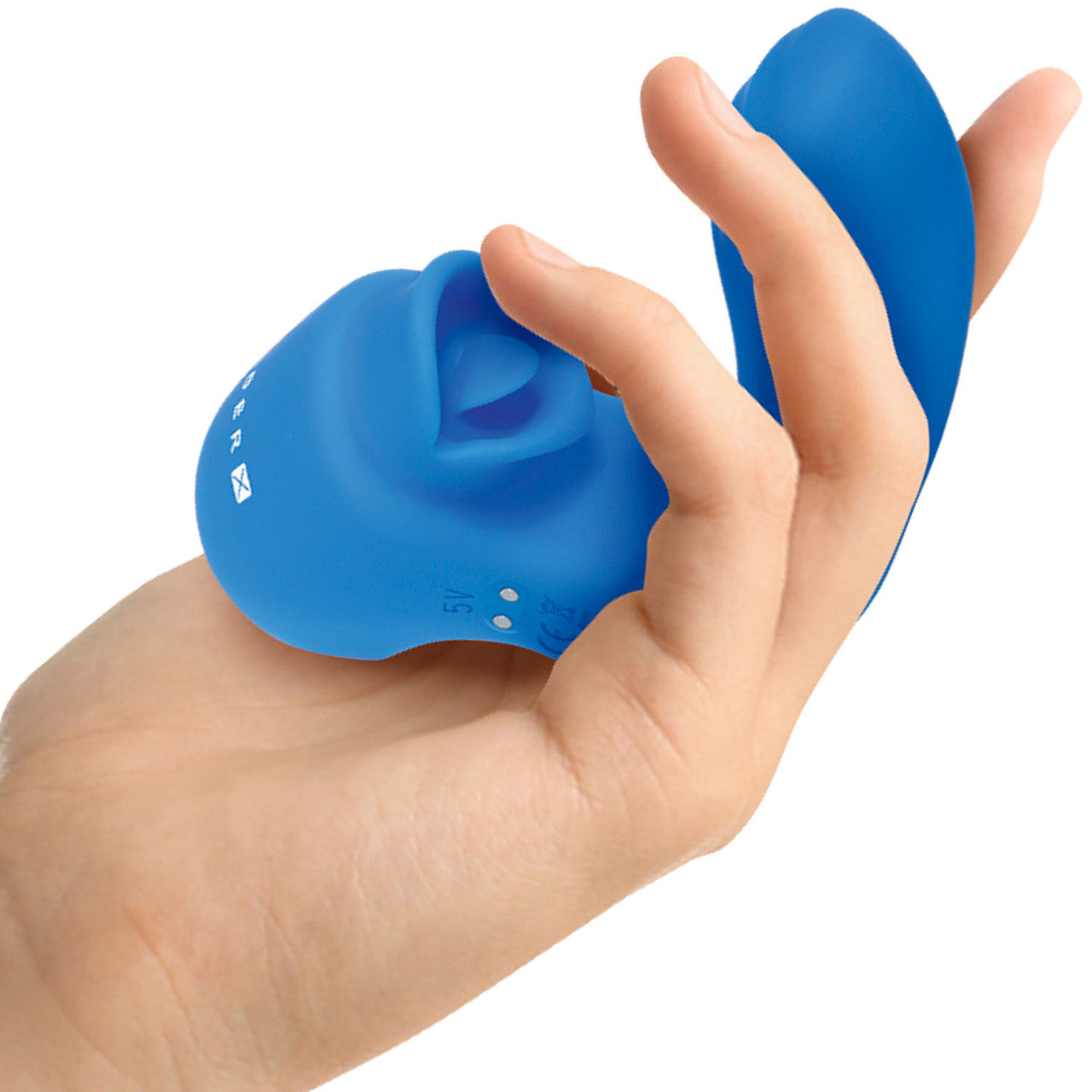 Gender X Flick It Rechargeable Silicone Dual Stimulation Tongue-Flicking Wearable Vibrator - Blue