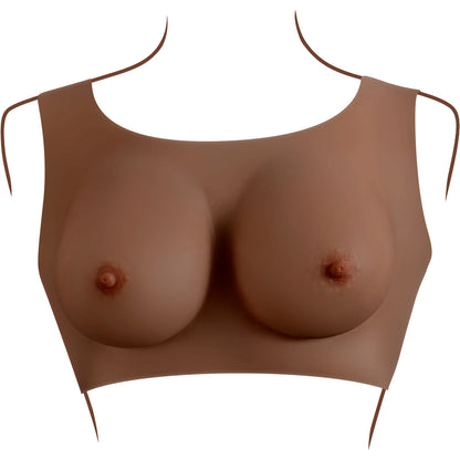 Gender X Undergarments Plate C-Cup Wearable Silicone Breasts - Chocolate