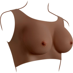 Gender X Undergarments Plate C-Cup Wearable Silicone Breasts - Chocolate