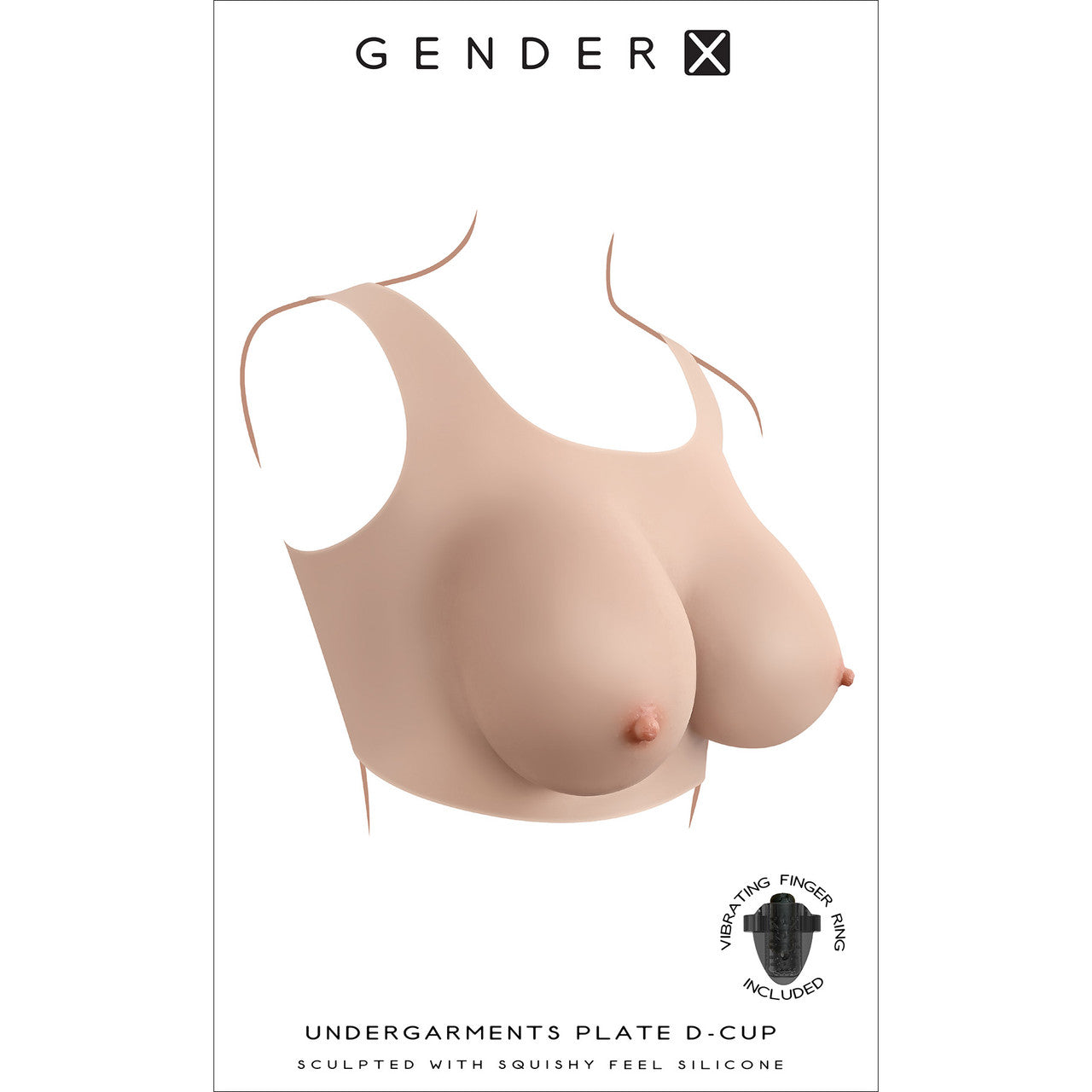 Gender X Undergarments Plate D-Cup Wearable Silicone Breasts - Vanilla