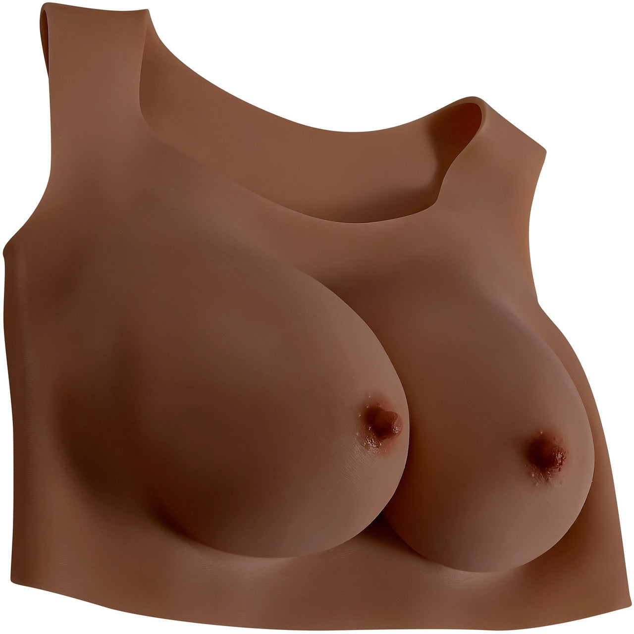 Gender X Undergarments Plate D-Cup Wearable Silicone Breasts - Chocolate