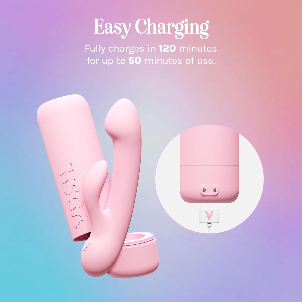VUSH Glow Silicone Rechargeable Compact Rabbit Vibrator