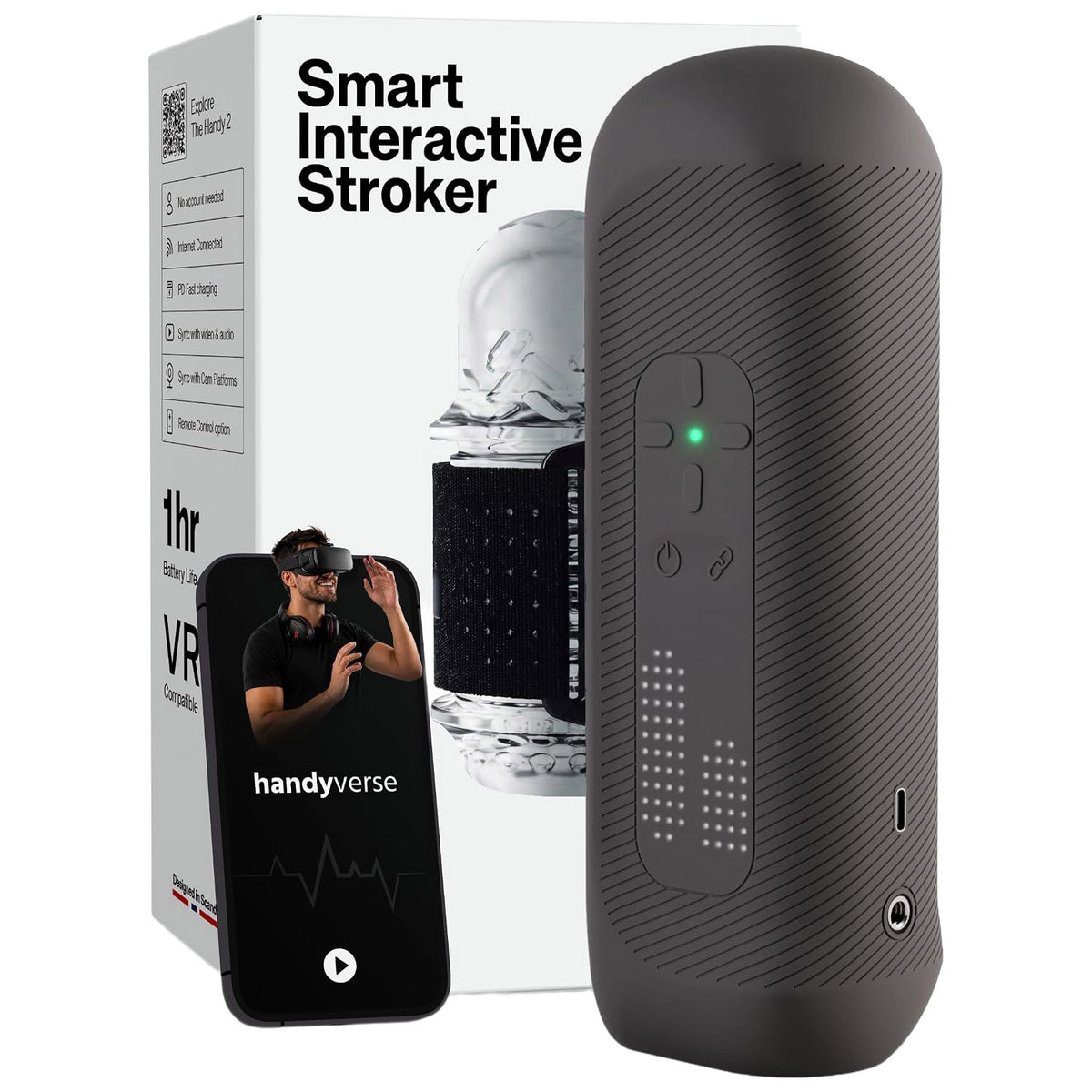 The Handy 2 Pro Interactive App Enabled Penis Stroker - Package