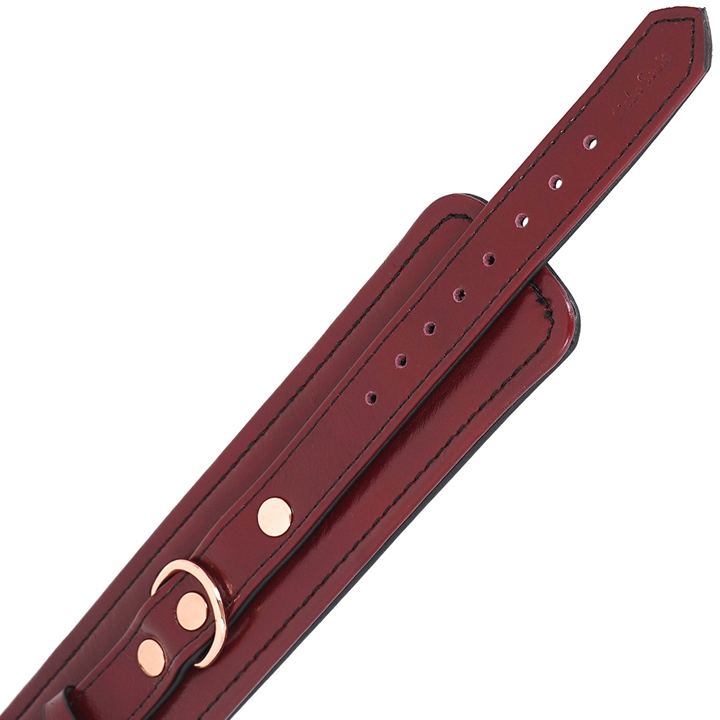 Wine Red Leather Handcuffs With Rose Gold Hardware By Liebe Seele