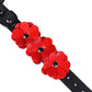 Red Leather Flowers Hand Cuffs By Liebe Seele