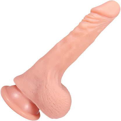 The Hookup 5.25 Inch Silicone Realistic Dildo With Balls & Suction Cup Base By Fukena - Vanilla