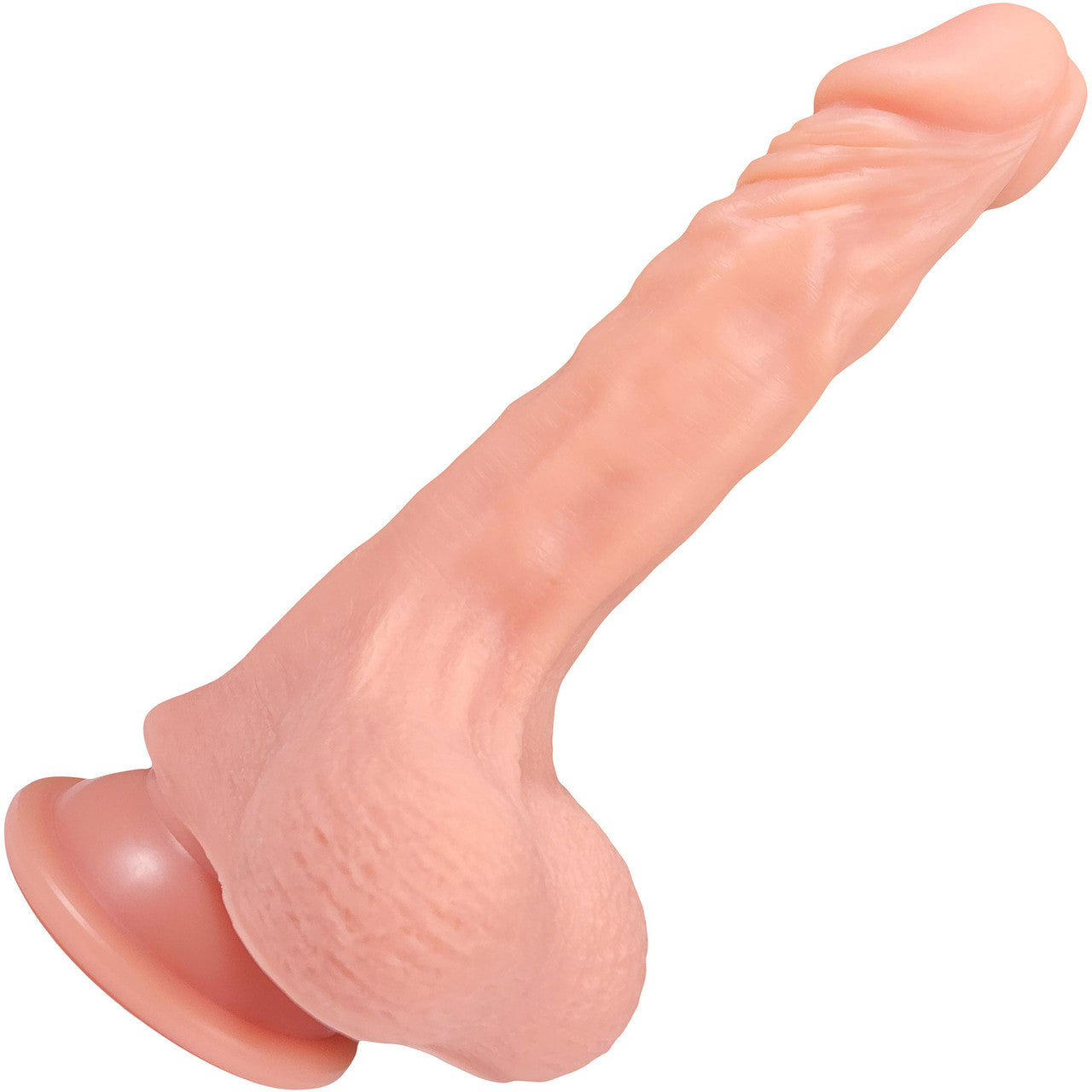 The Hookup 5.25 Inch Silicone Realistic Dildo With Balls & Suction Cup Base By Fukena - Vanilla