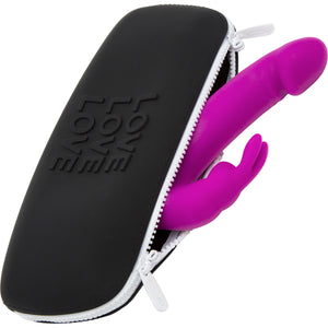 Happy Rabbit LOVE Medium Silicone Storage Zip Bag - Black