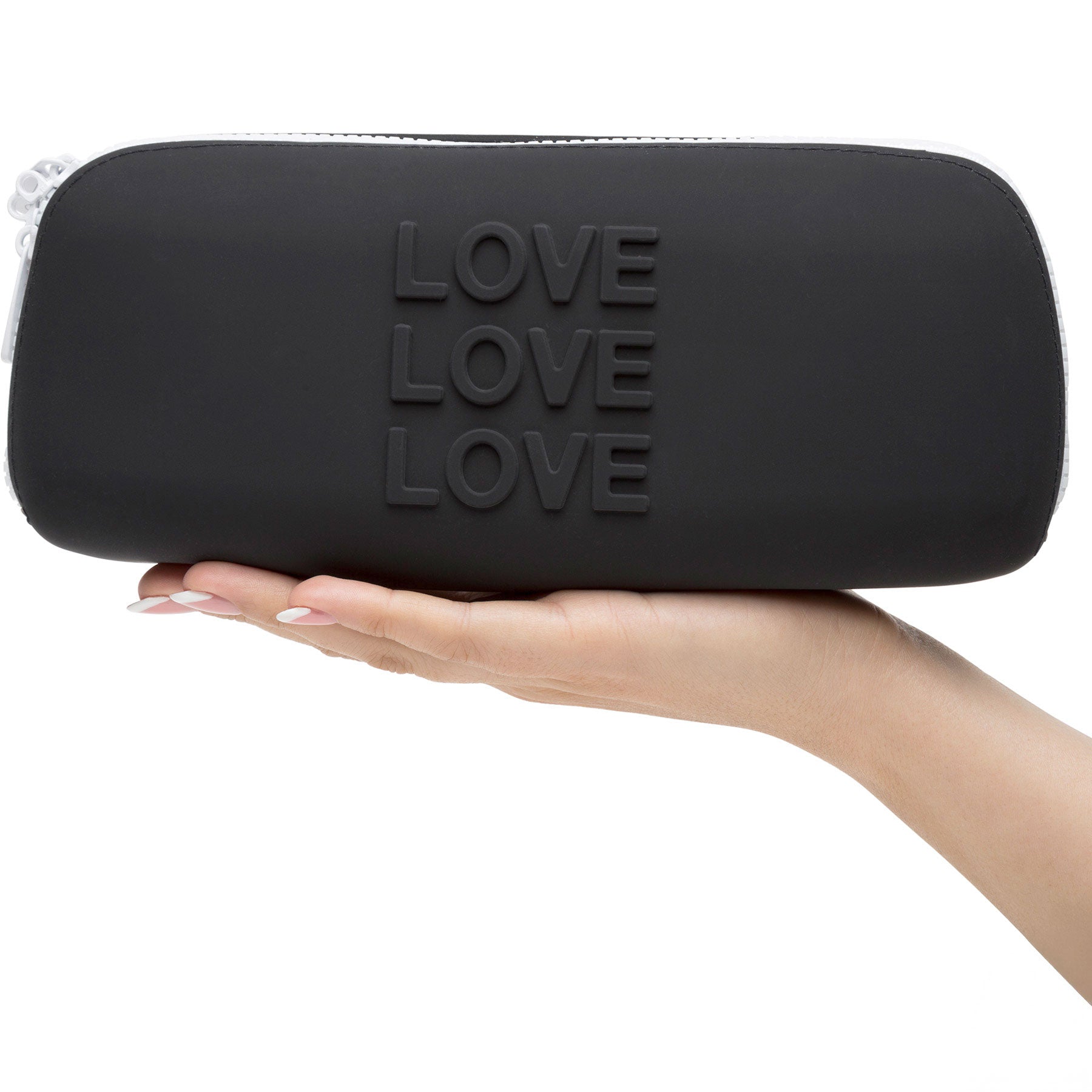 Happy Rabbit LOVE Medium Silicone Storage Zip Bag - Black