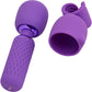 Nubii Harlow Mini Wand Silicone Warming Vibrator With Multi Use Attachment By Nu Sensuelle - Purple