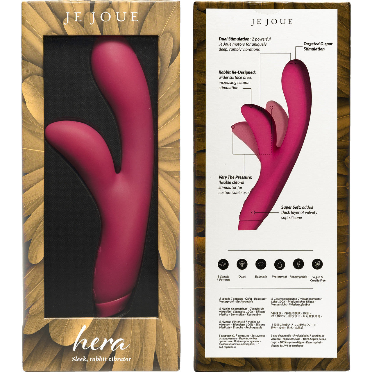 Je Joue Hera Waterproof Rechargeable Silicone Dual Stimulation Rabbit Vibrator - Fuchsia