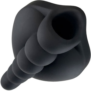 Honeybunch Soft Silicone Dildo Base with Vibe Pocket for Harness Play By Banana Pants - Black