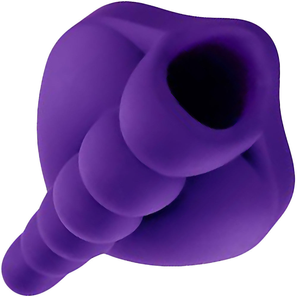 Honeybunch Soft Silicone Dildo Base With Vibe Pocket for Harness Play By Banana Pants - Purple