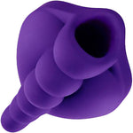 Honeybunch Soft Silicone Dildo Base With Vibe Pocket for Harness Play By Banana Pants - Purple