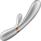 Satisfyer Hot Lover Rechargeable Silicone Waterproof Warming Dual Stimulation Vibrator - Silver