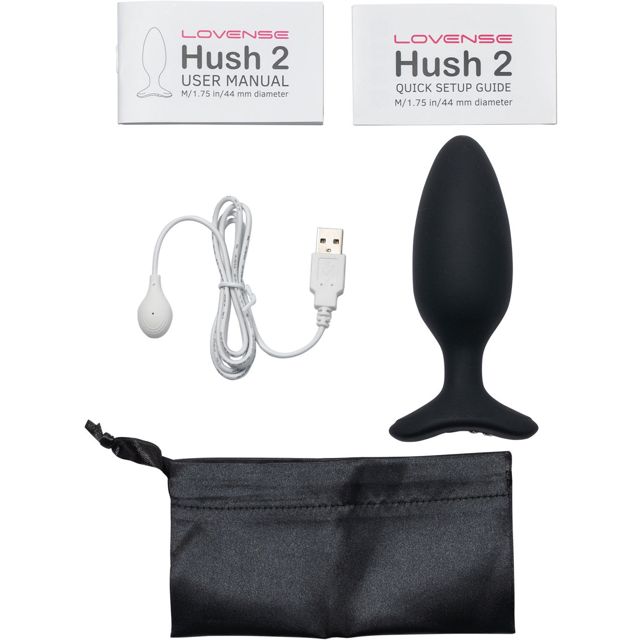 Lovense Hush 2 Medium App Enabled Silicone Waterproof Rechargeable Vibrating Butt Plug